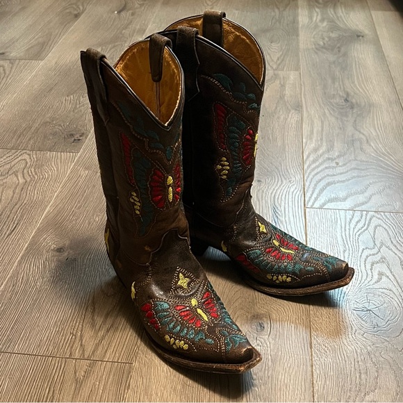 Corral Teens western boots with butterfly embroidery - Picture 3 of 6
